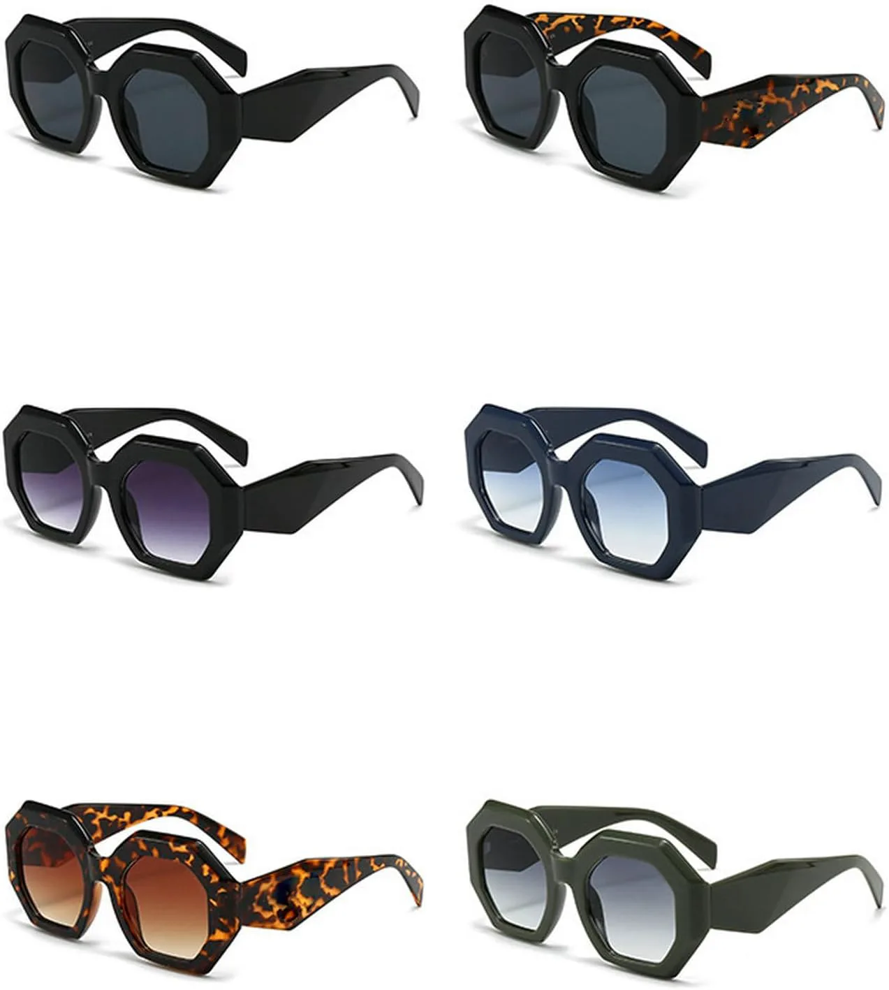 

Модные многоугольные солнцезащитные очки для женщин и мужчин, винтажные квадратные солнцезащитные очки, стильные черные солнцезащитные очки для дам mincl, Blue