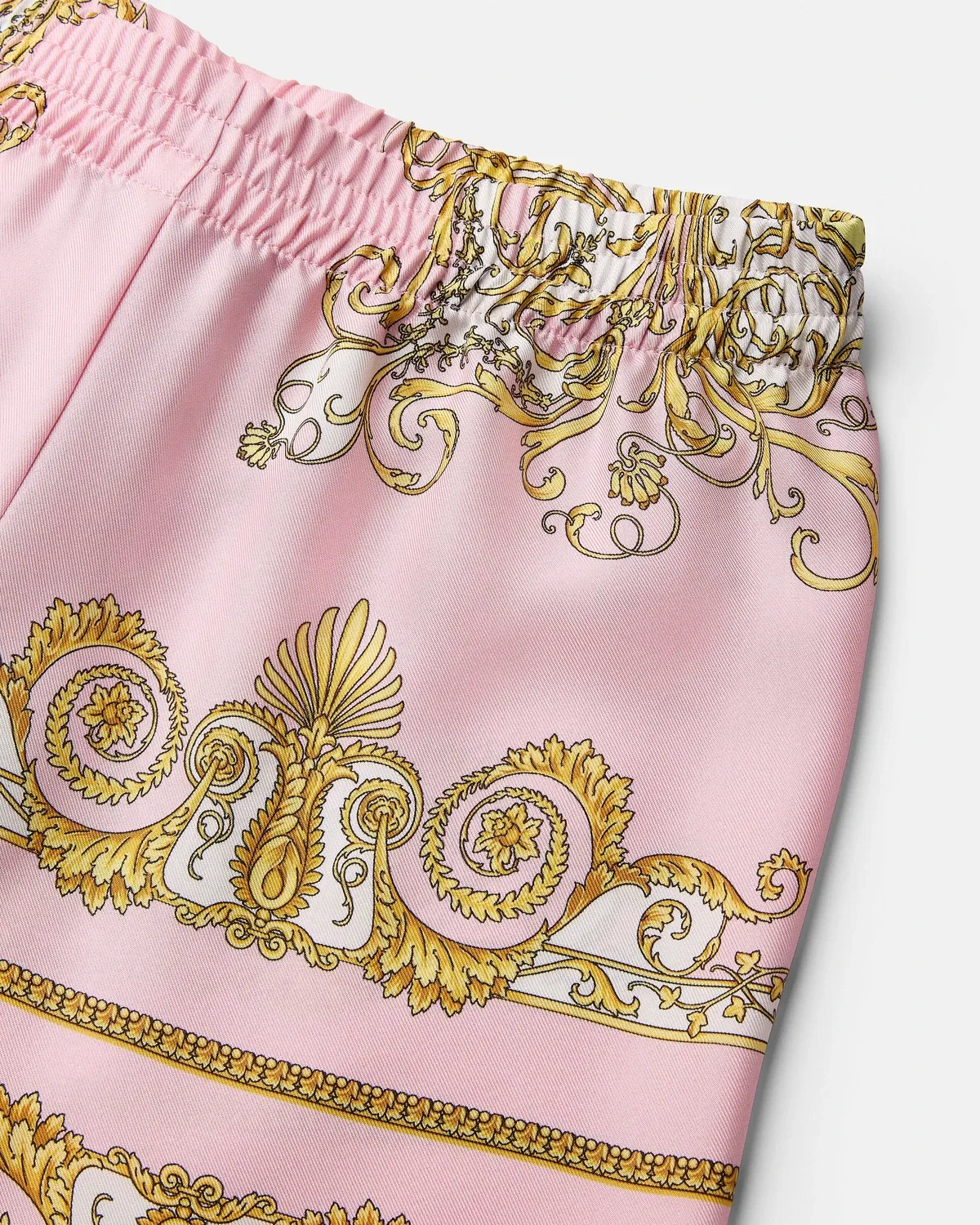 Детские брюки из шелкового твила с принтом VERSACE, желтый — фото 4