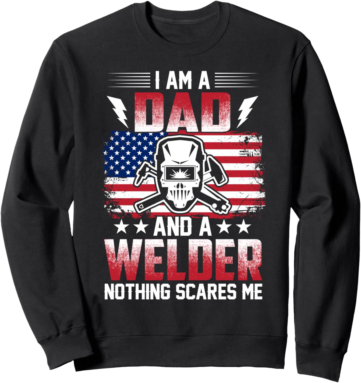 

Я - отец и сварщик. Меня ничего не пугает. Толстовка Funny Welding Sayings Designs For Welder, черный