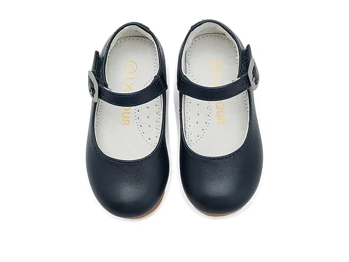 Туфли балетки с перламутровым блеском Rebecca L'Amour Shoes Kids, Dark Navy — фото 3