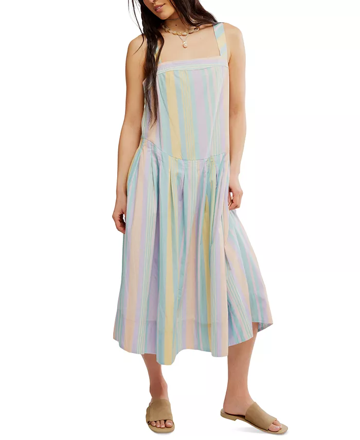 

Женское платье миди Primavera в полоску Free People, желтый