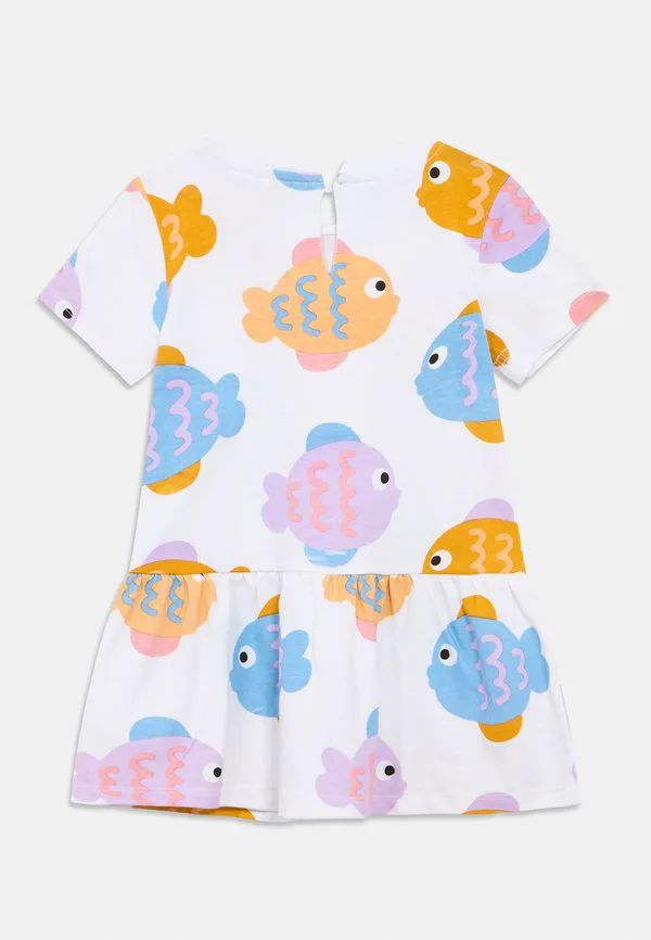 Детское платье, трикотажное платье Stella Mccartney Kids, White/Multi-Coloured — фото 2