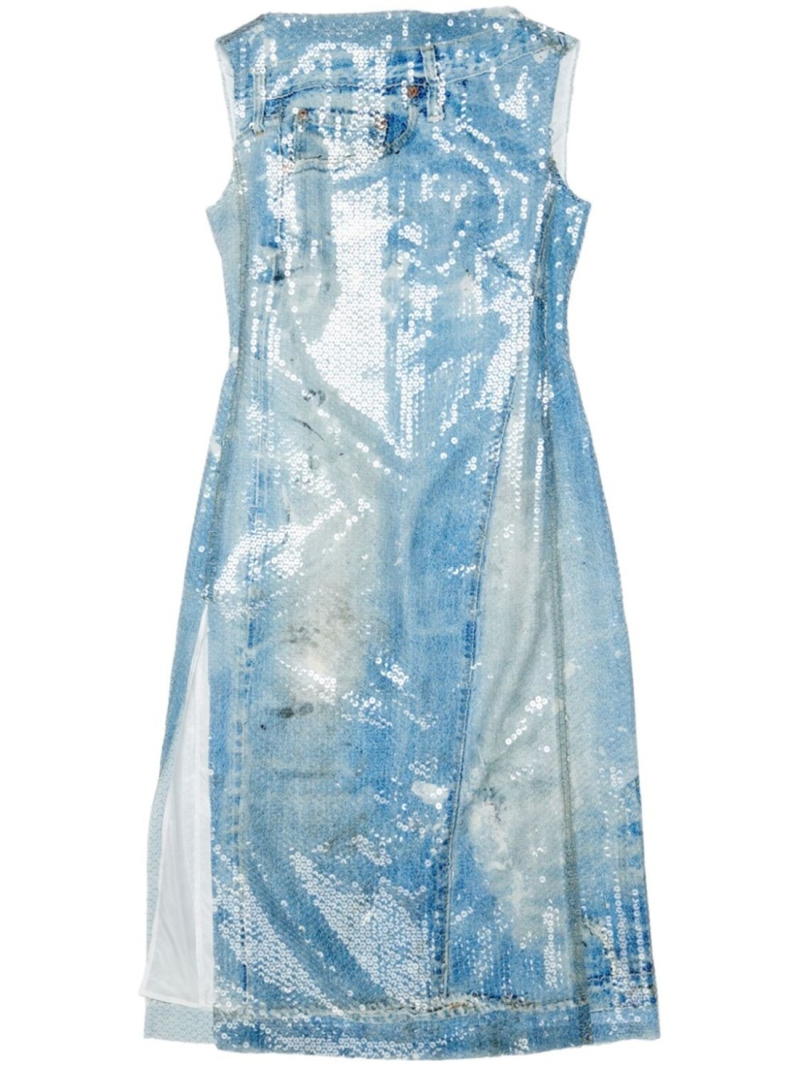 

Платье с принтом и пайетками Acne Studios, синий
