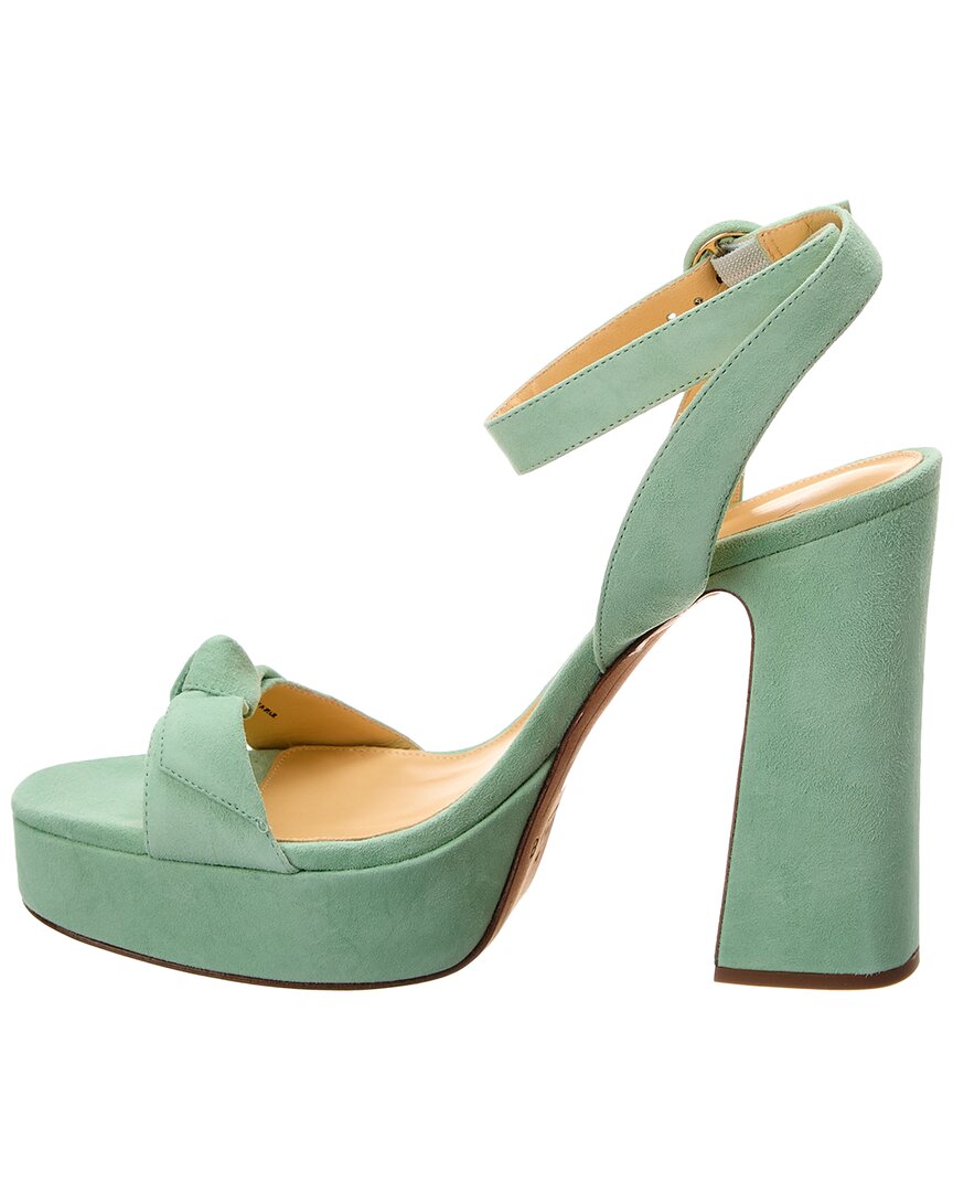 Alexandre Birman Clarita Curve 120 Suede Platform Sandal, зеленый — фото 2