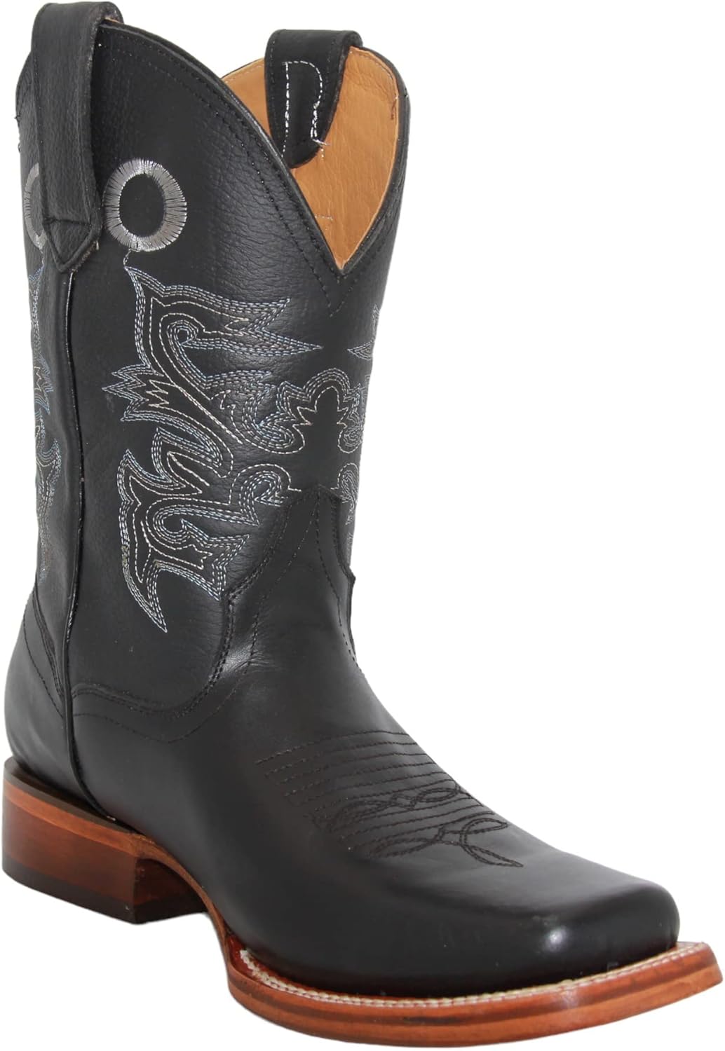 

Мужские черные ковбойские сапоги Western Shops с квадратным носком из натуральной кожи The Western Shops