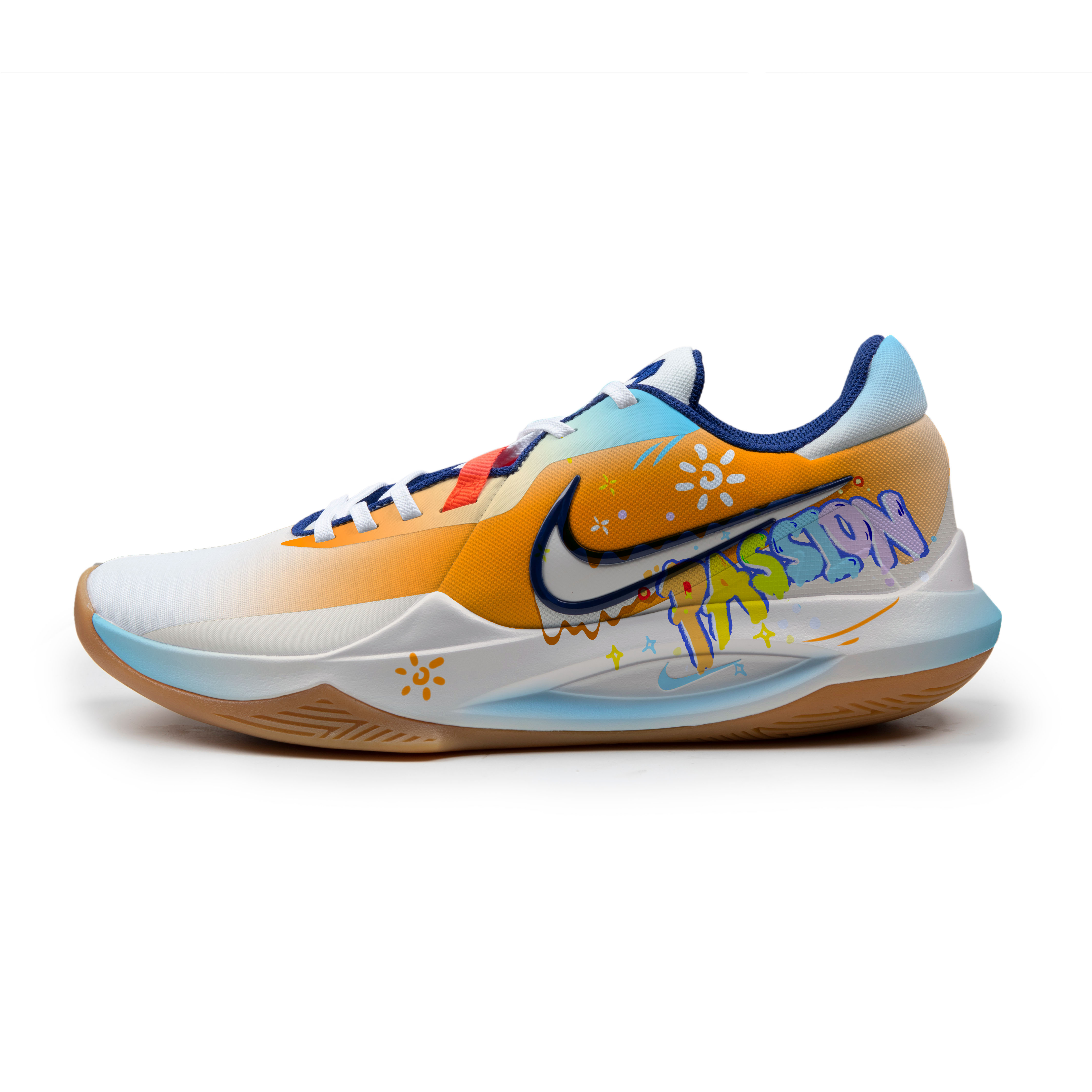 

Nike Баскетбольные кроссовки Precision 6 с противоскользящей подошвой, износостойкие, мужские, белые, желтые