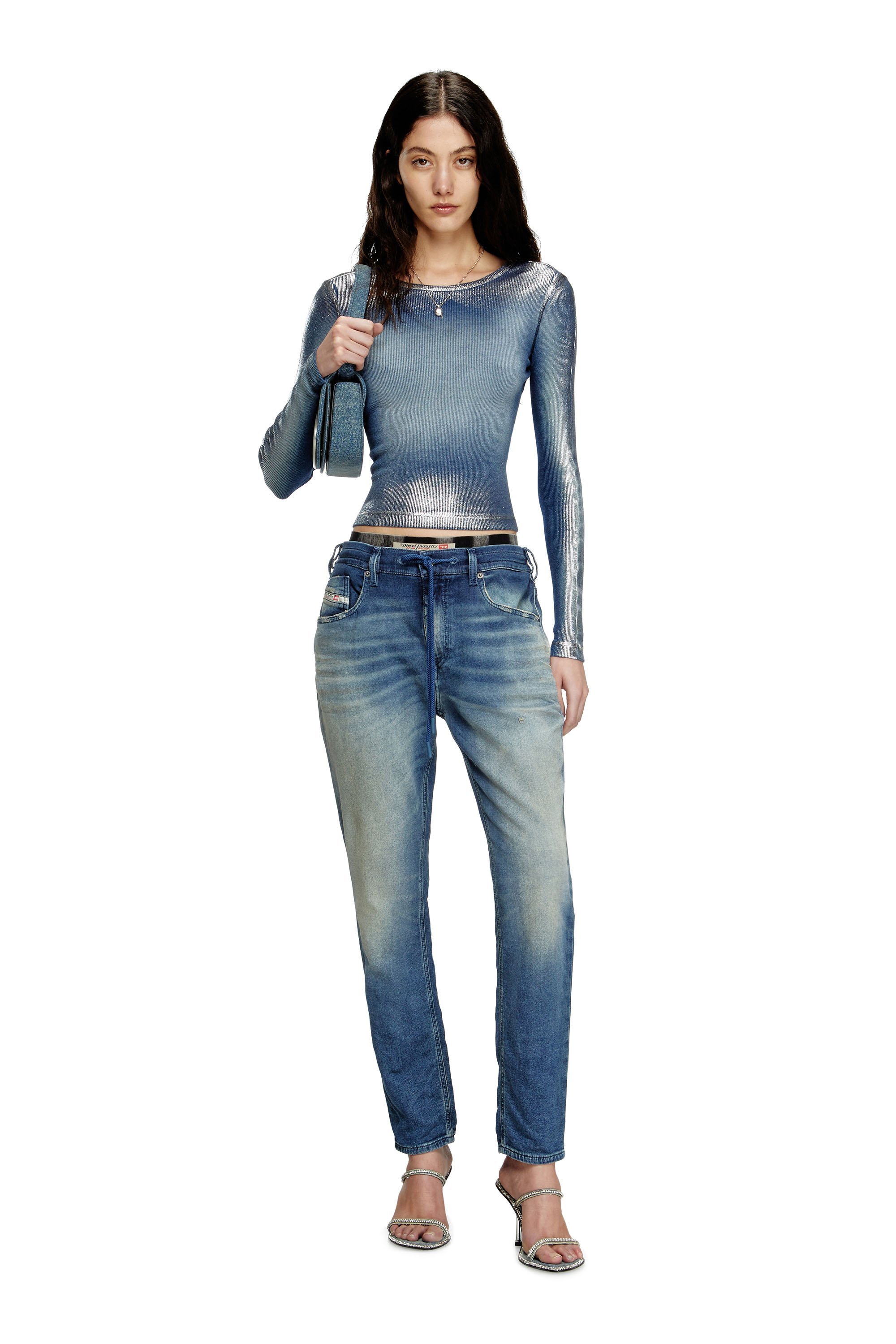 Женские джинсы-джоггеры из денима 2034 D-KRAILEY-B JOGG Diesel, blue — фото 3