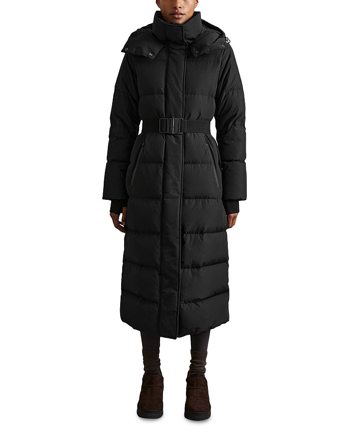 

Длинное стеганое пальто с капюшоном Dalby REISS, черный