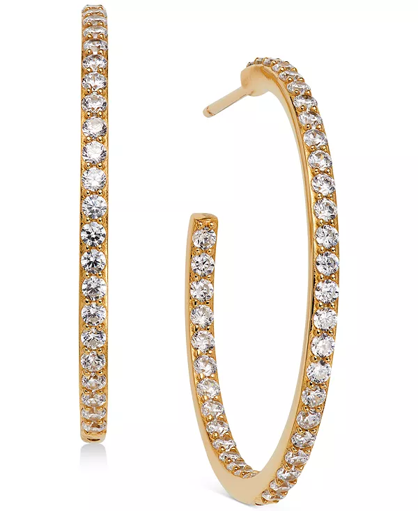 

Серьги-Кольца Ava Nadri со средним кубическим цирконием, 1,125 дюйма Ajoa, gold