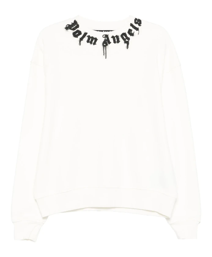 

Толстовка с круглым вырезом и логотипом на воротнике. Palm Angels, белый