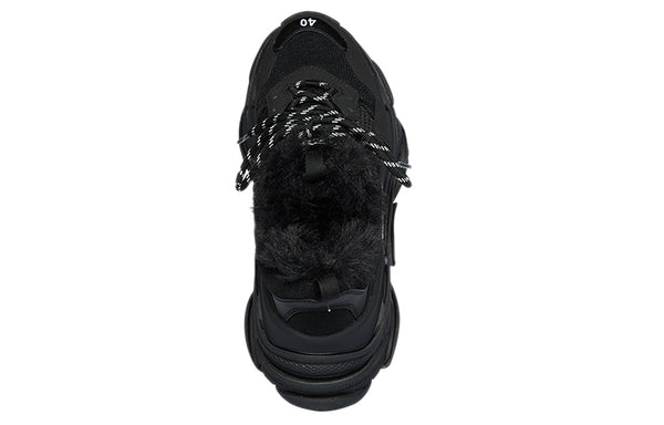 Кроссовки triple s 'fake fur - black' Balenciaga, черный — фото 4