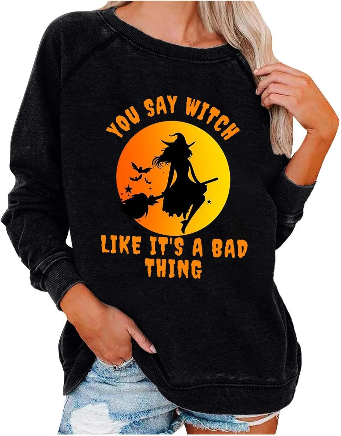 

Толстовка Mzkdieey Halloween Witch с принтом "You Say Witch Like It's a Bad Thing"