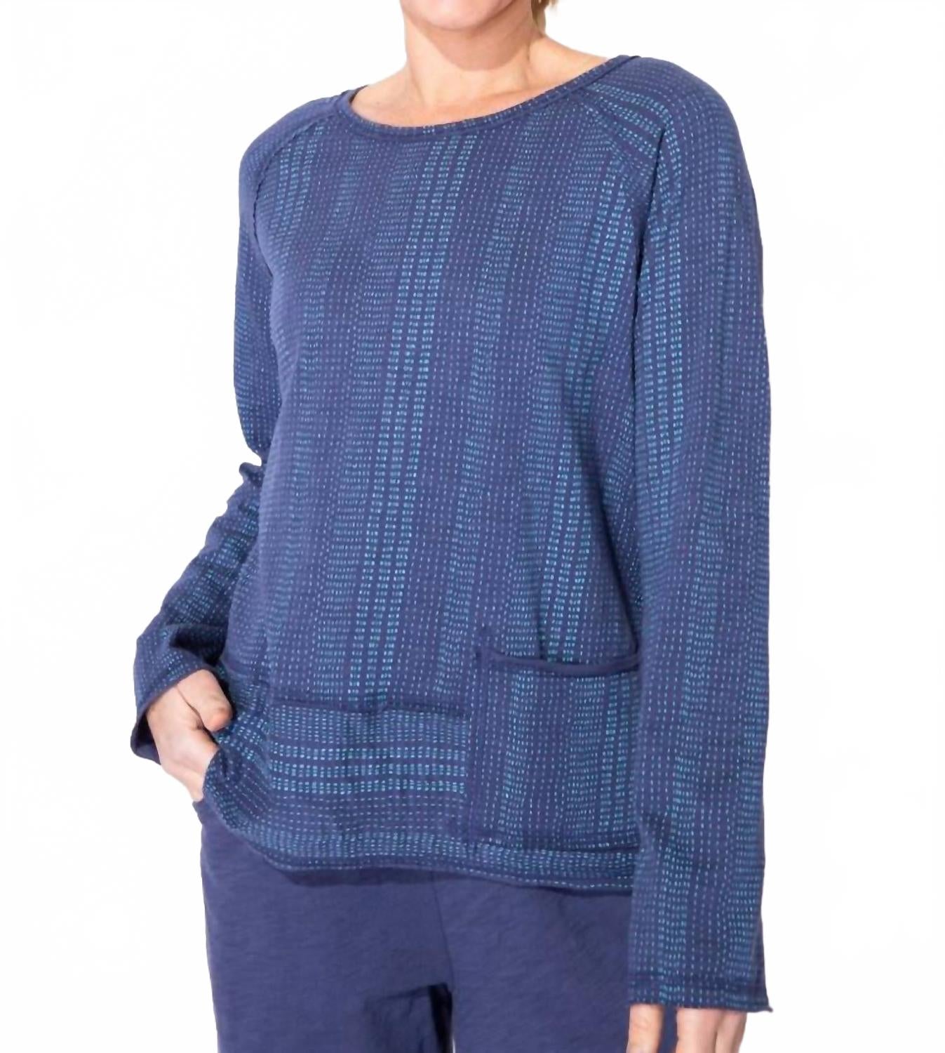 

Хлопковый полосатый пуловер с карманами в цвете Navy ESCAPE BY HABITAT