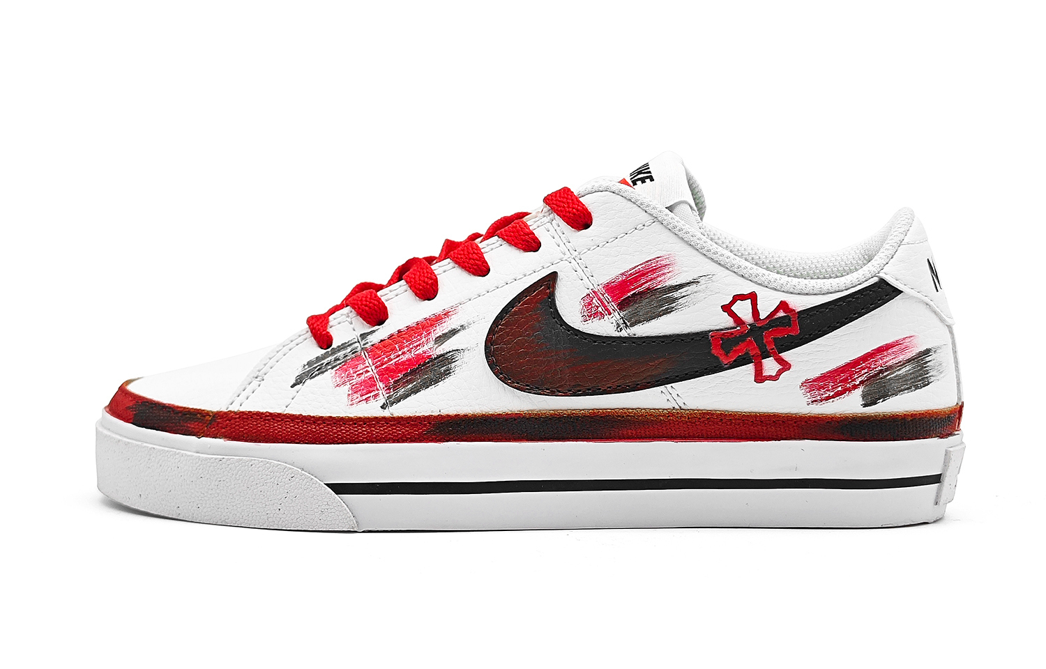 

Nike Легаси скейтерские кеды унисекс лоу-топ белый черный красный, цвет Black White Red