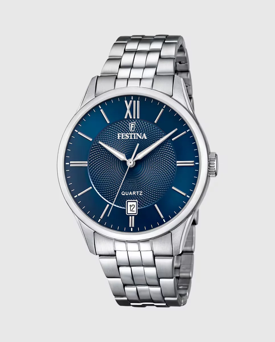

Мужские часы F20425/2 Acero Classico из серебристой стали Festina, серебряный