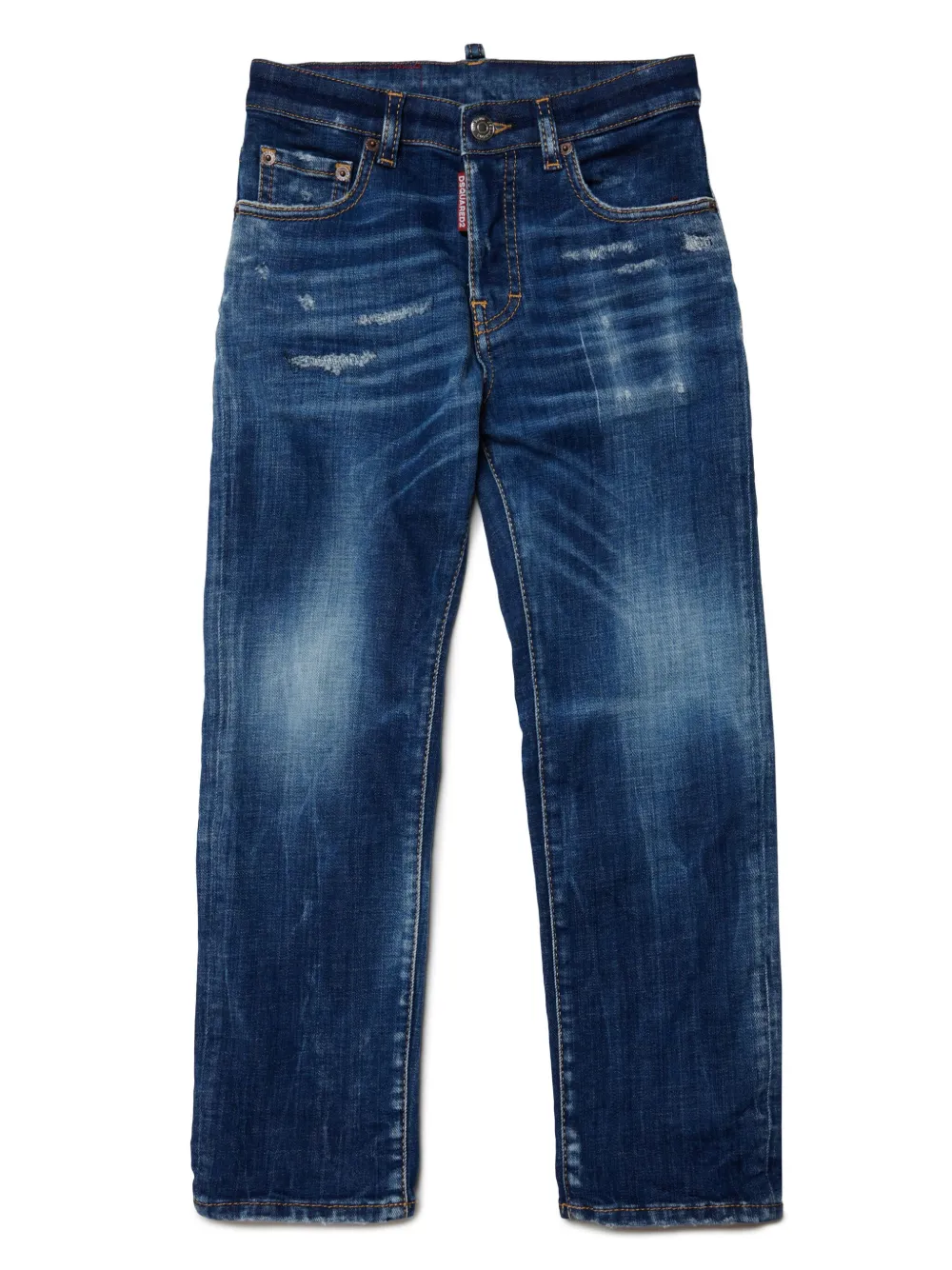 

Прямые джинсы с эффектом потертости DSQUARED2 KIDS, синий
