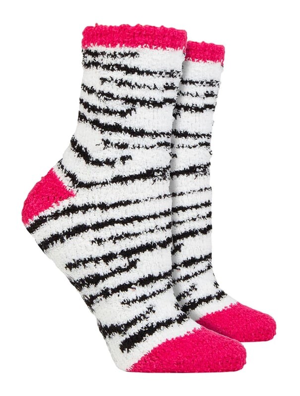 

Женские флисовые носки для отдыха с зебровым принтом Wildfeet, белый