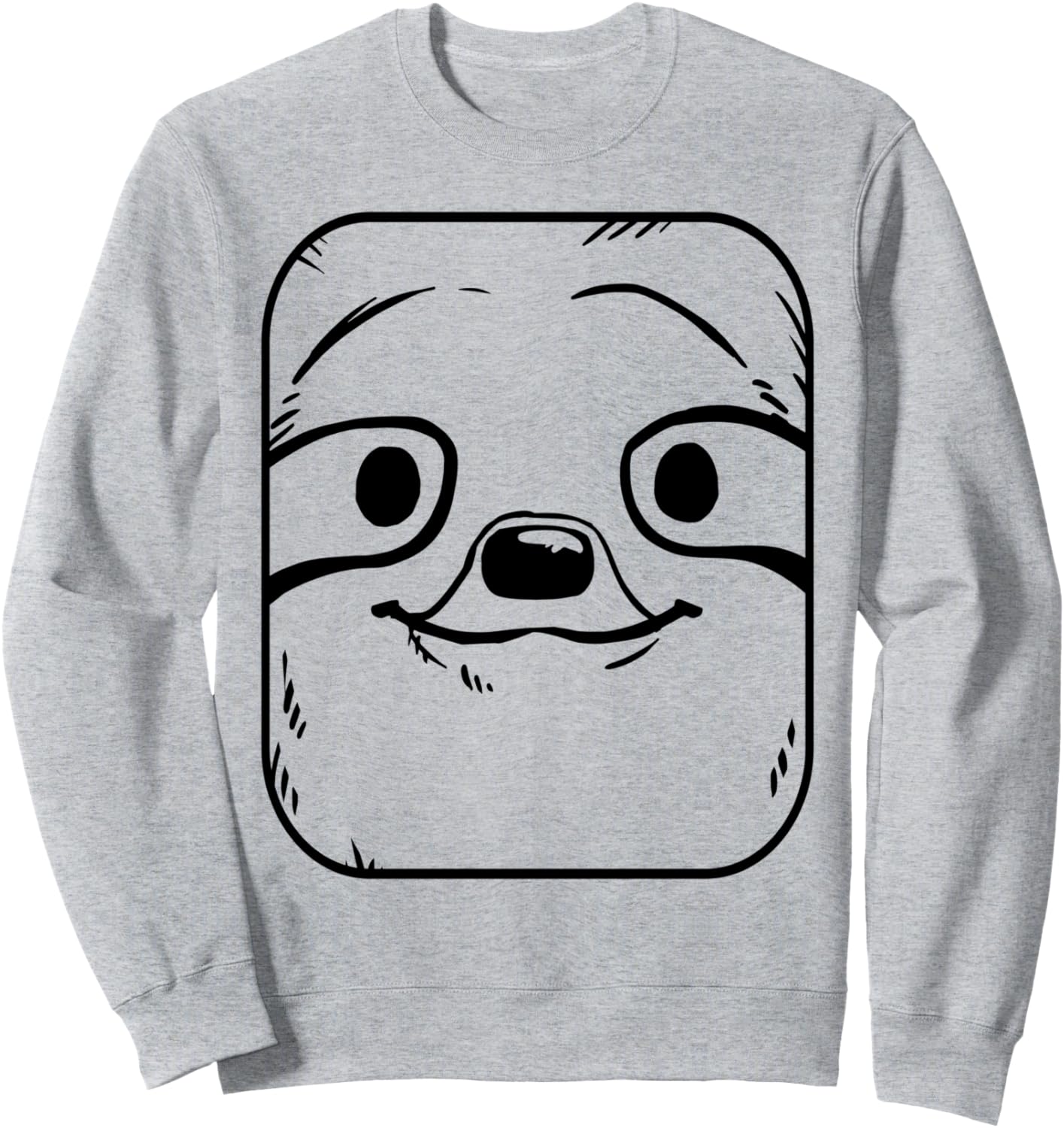 

Толстовка с изображением мордочки ленивца в мультяшном стиле Fashion Tees, серый