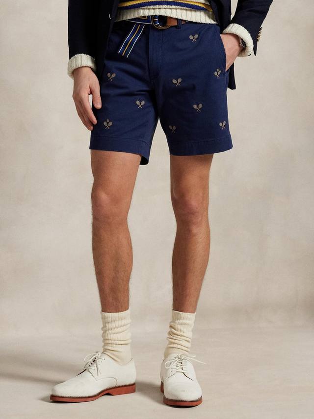 

Шорты с вышитым теннисным принтом Ralph Lauren, цвет Npt Navy W/Tennis Rq