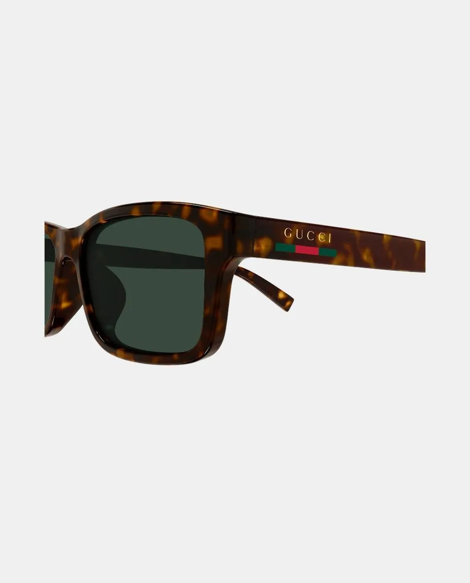 Прямоугольные мужские солнцезащитные очки из инъекционного материала Gucci, коричневый — фото 3