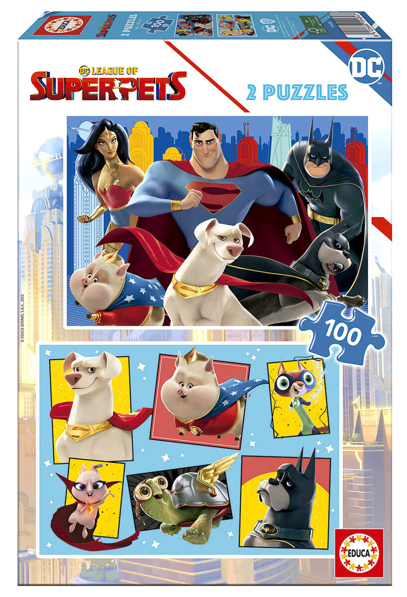 

Educa, Пазл, DC Super Pets League, 2 x 100 шт.