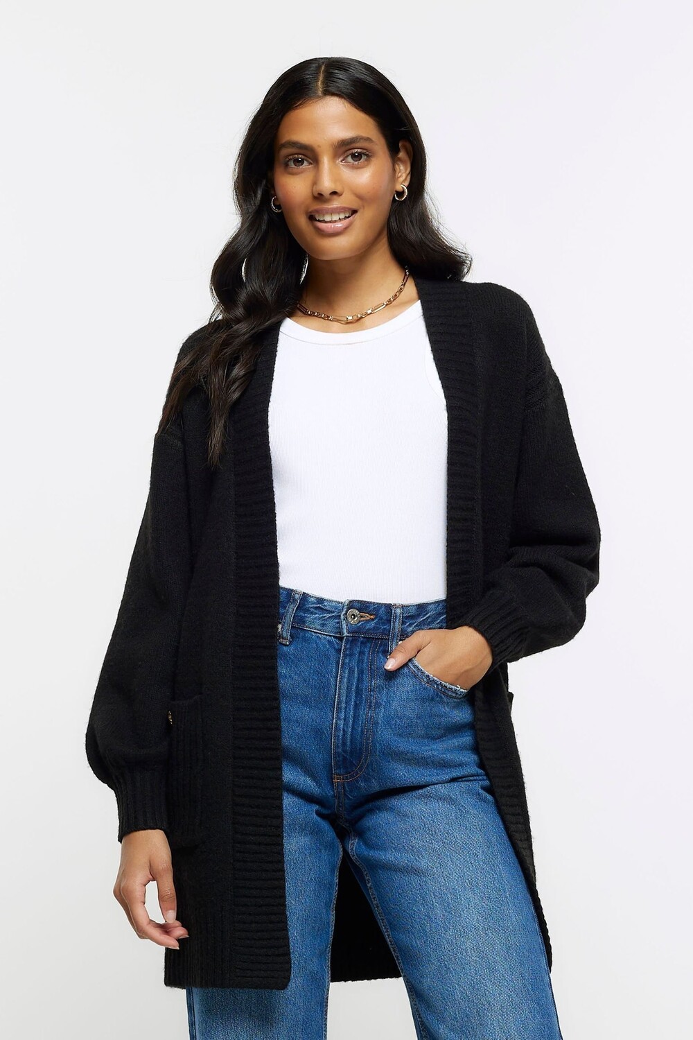 

Мягкий кардиган свободного кроя River Island, черный