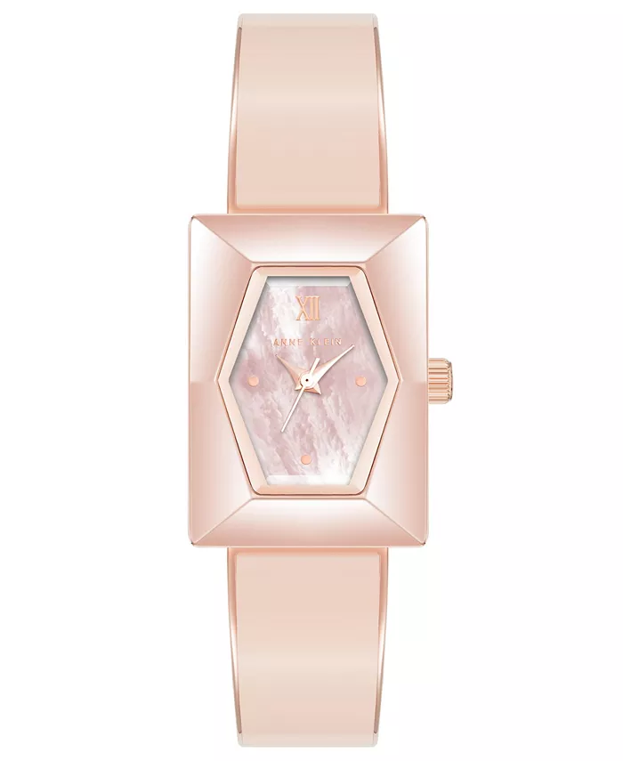 

Женские часы-браслет Quartz с розовым золотым покрытием и эмалью нежно-розового цвета, 20.5 мм Anne Klein