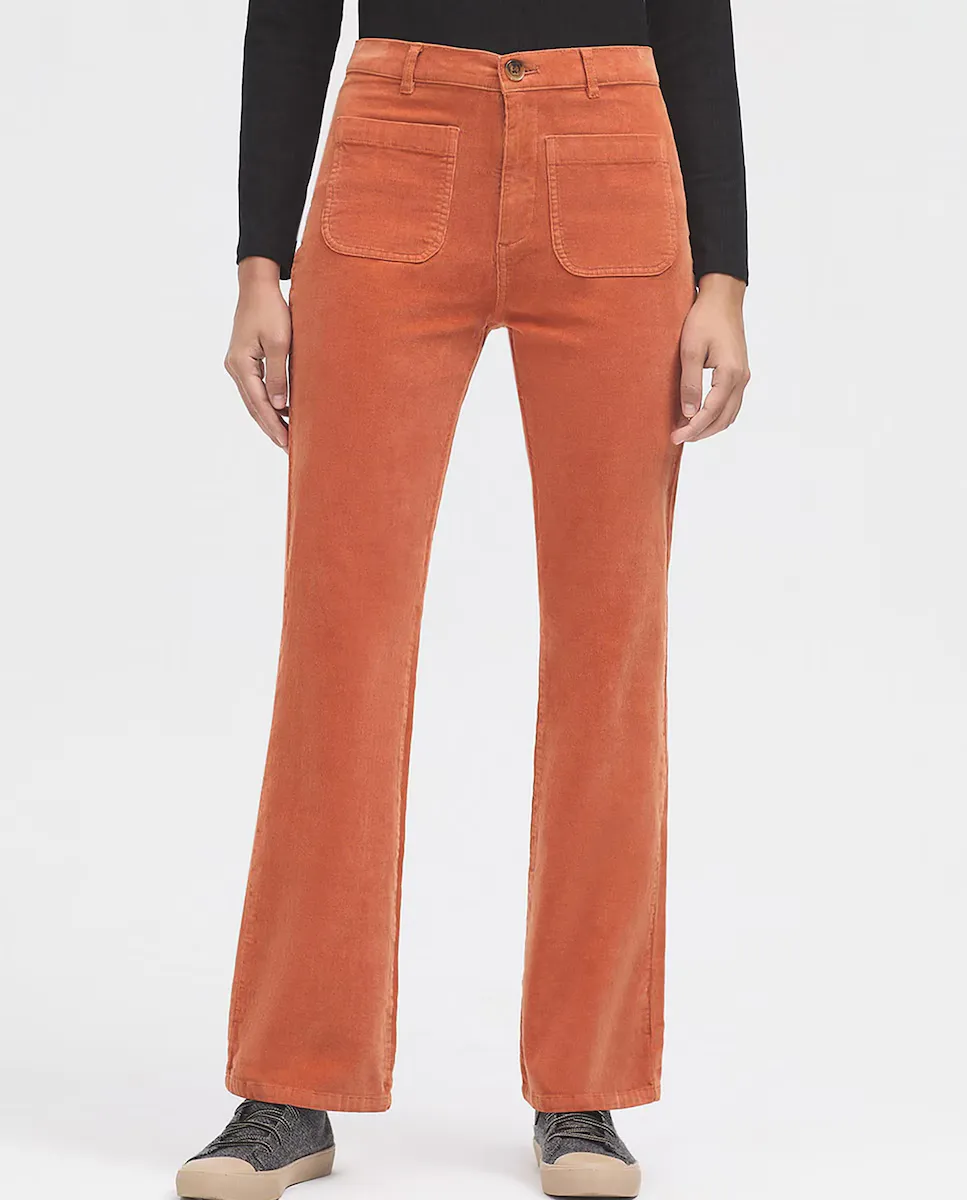 

Женские прямые брюки средней посадки с передними карманами Nice Things, оранжевый