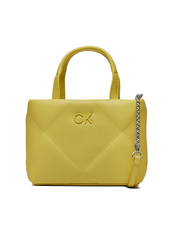 

Классическая сумка Re-Lock Quilt Tote Mini Calvin Klein, желтый