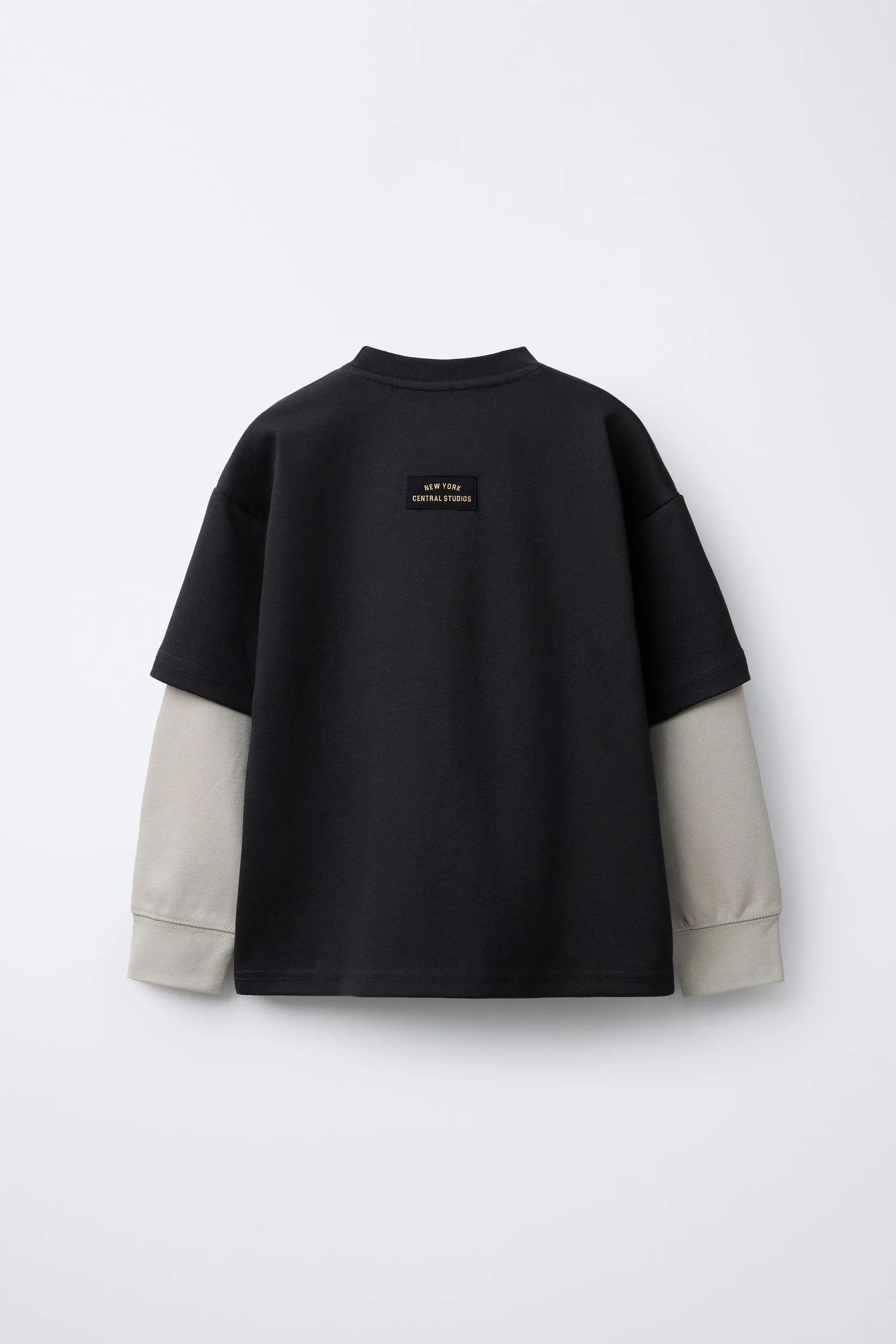 Zara Свитшот с двойными рукавами в стиле университетской формы из трикотажа — фото 2