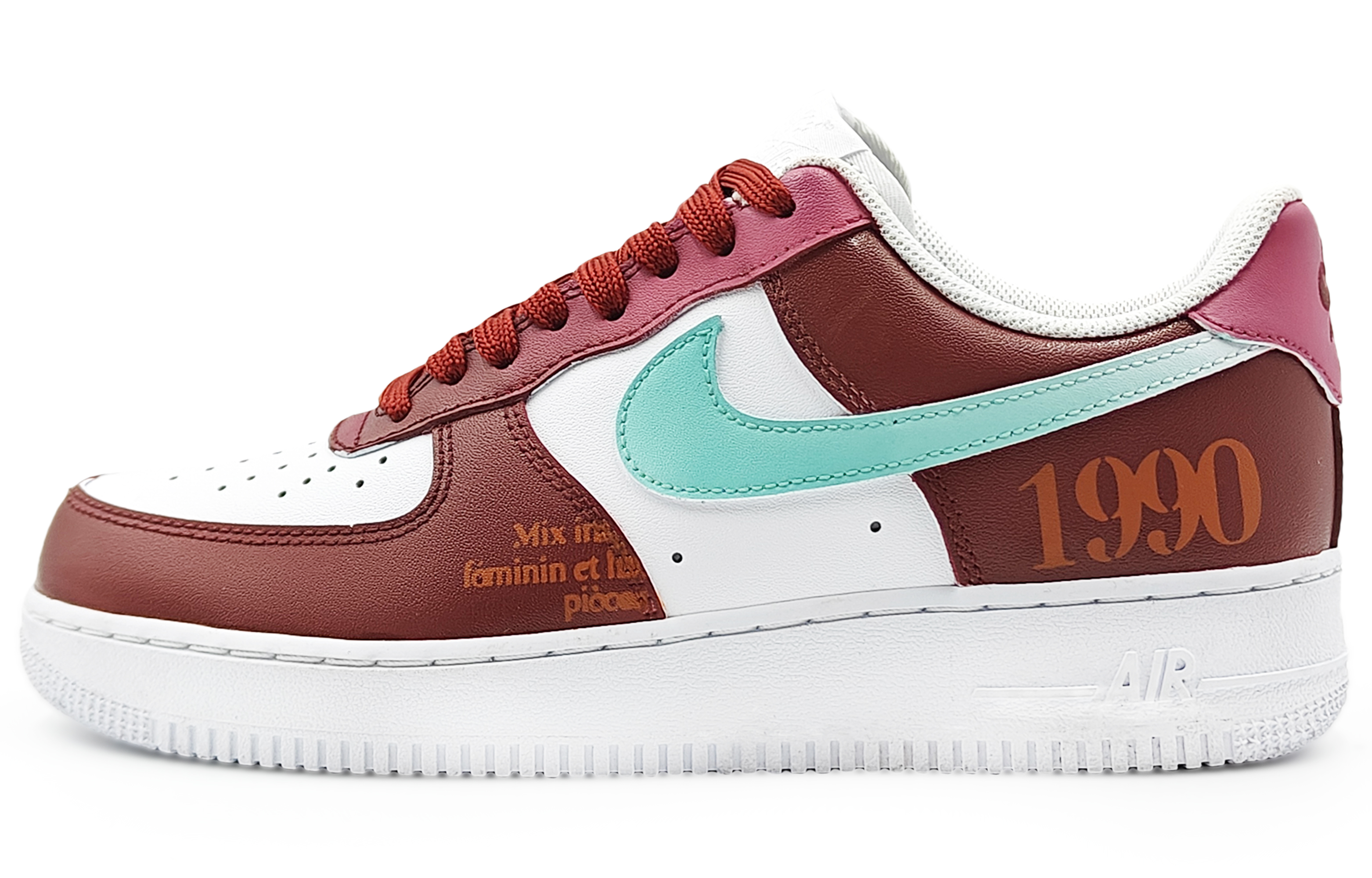 

Nike Кроссовки Air Force 1 для скейтбординга, износостойкие, низкие, мужские, красные, белые
