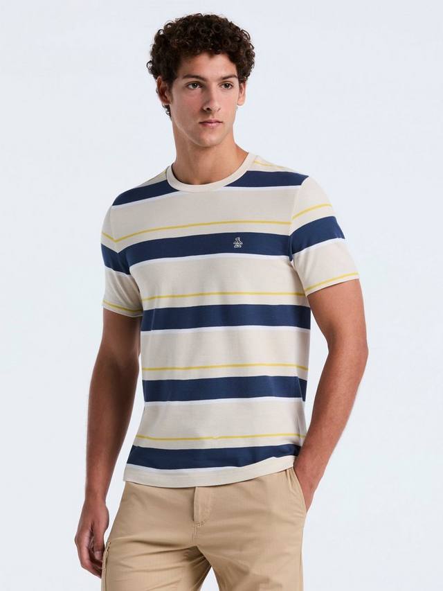 

Органическая хлопковая пике футболка с полосками и коротким рукавом Original Penguin