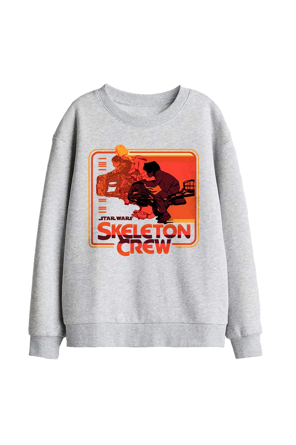 Детский свитшот Star Wars Skeleton Crew Retro, светло-серый