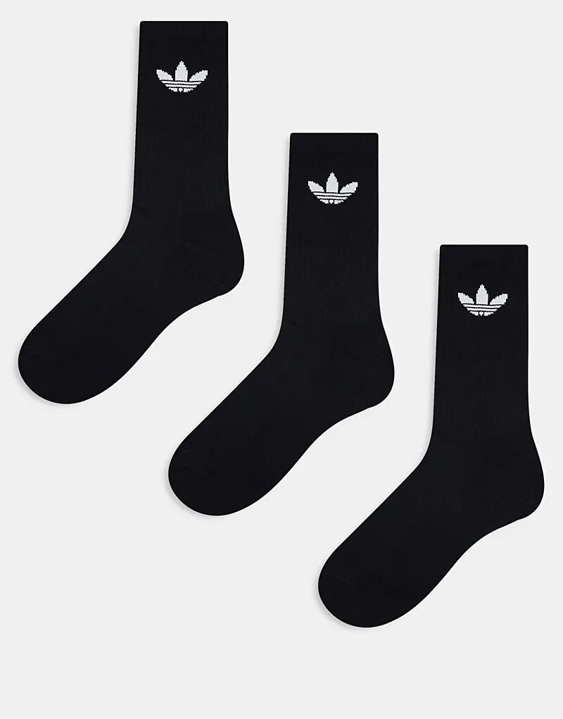 

Носки Adidas Originals Trefoil Cushion, 3 пары, чёрного цвета