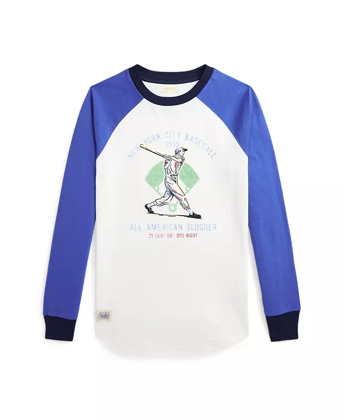 

Футболка с принтом в бейсбольном стиле для мальчиков старшего возраста Polo Ralph Lauren, белый