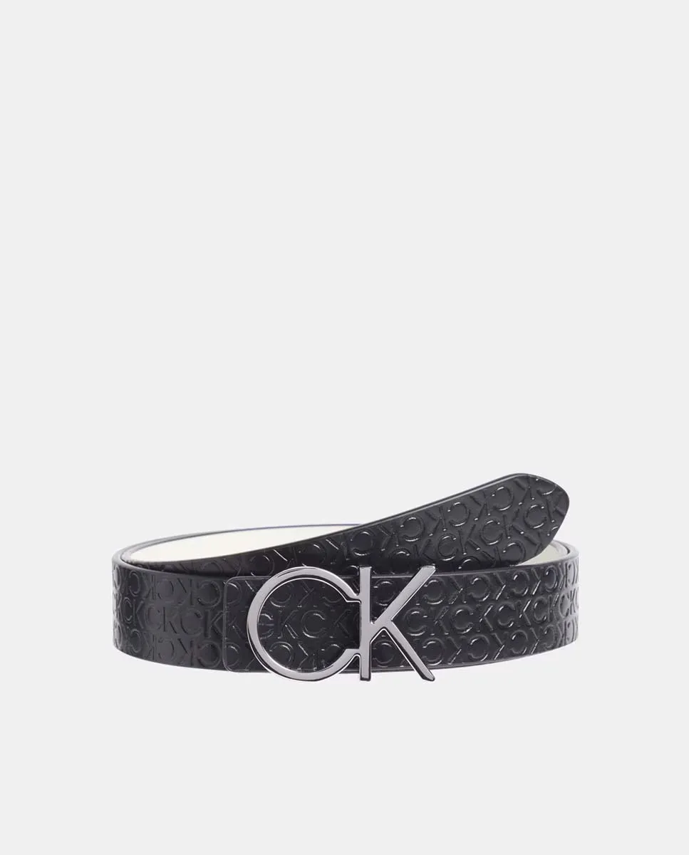 

Двусторонний кожаный ремень с пряжкой CK Calvin Klein, черный