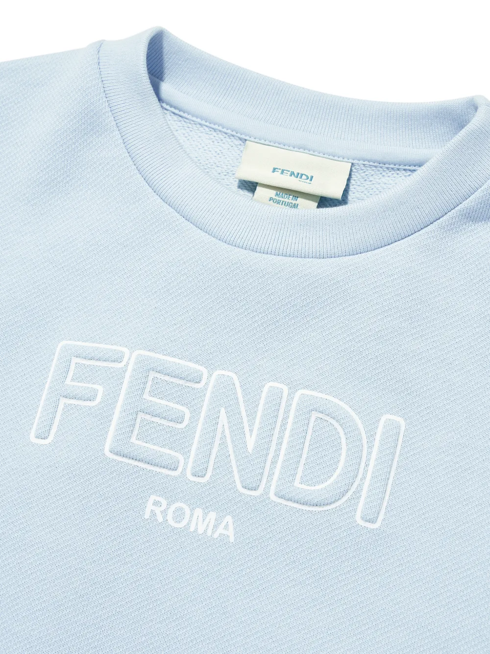 Свитшот с круглым вырезом и деталями с логотипом Fendi Kids, синий — фото 3
