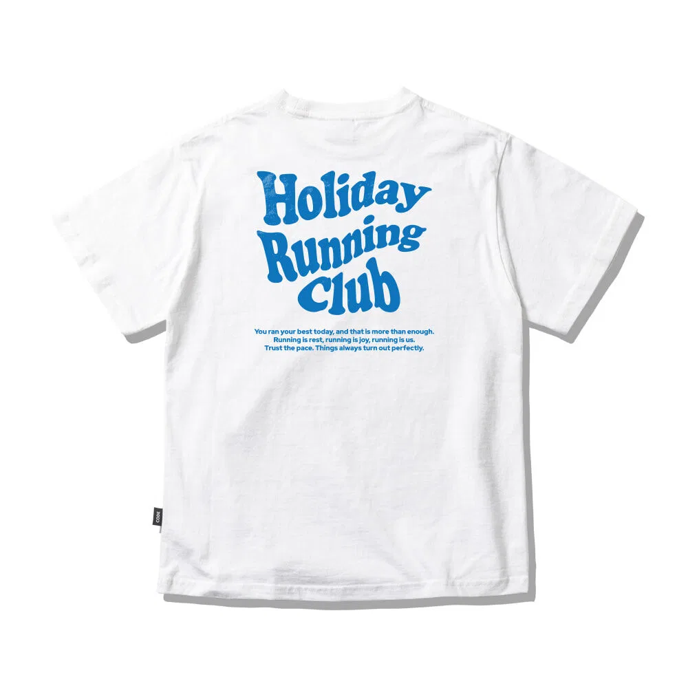 Детская футболка с короткими рукавами Holiday Running Club белая от Splash Code