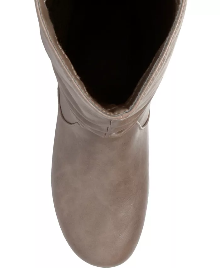 Женские сапоги Jayne Wide Calf Slouchy Knee High Journee Collection, коричневый/бежевый — фото 4