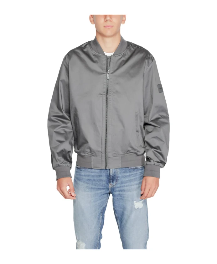 

Серая мужская куртка с высоким воротником на молнии Calvin Klein, серый