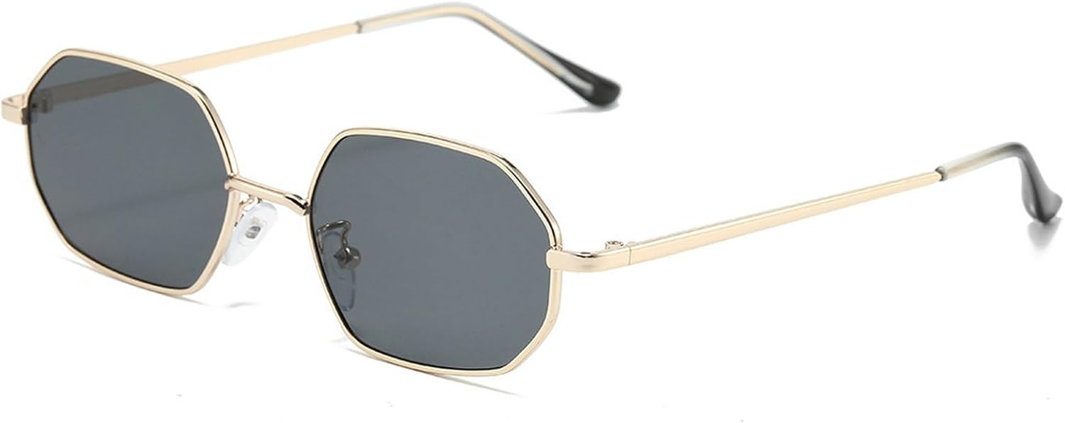 

Модные металлические многоугольные солнцезащитные очки для женщин и мужчин, золотистые, винтажные, неправильной формы, маленькие, ретро, ​​шестиугольные солнцезащитные очки mincl, C2