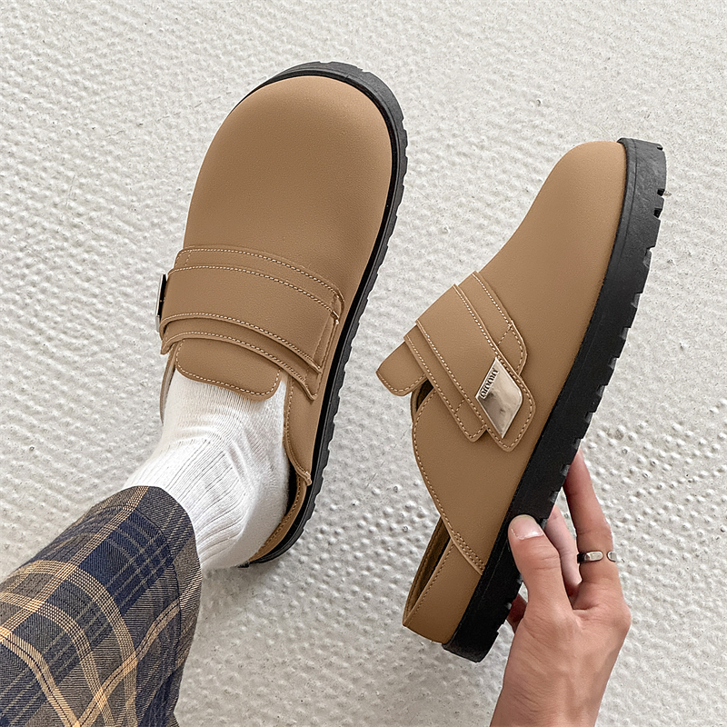 NANJIREN Закрытые тапочки мужские бежевые, цвет Beige — фото 4