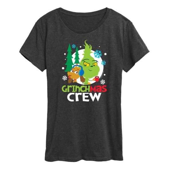 

Женская футболка с принтом «Доктор Сьюз, маленький Гринч» и «Grinchmas Crew» Licensed Character, серый