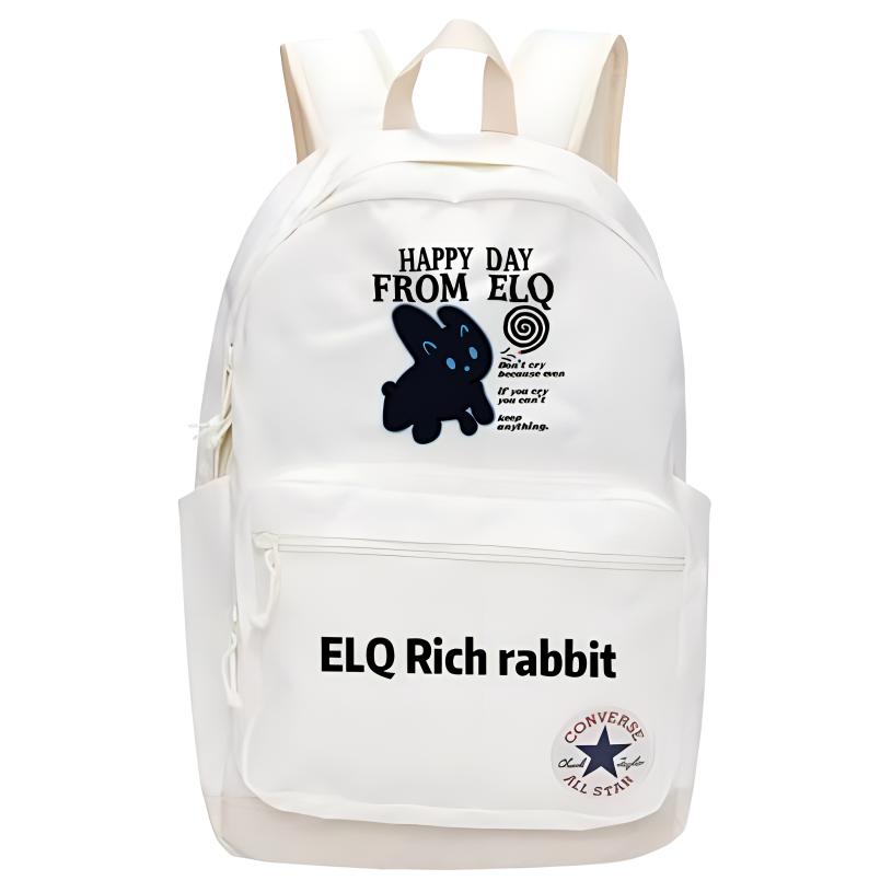 

Converse Полиэстеровый рюкзак обычный унисекс белый, Cartoon Rabbit