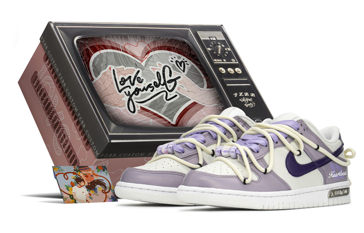 

Кроссовки Nike Dunk Skateboard Shoes Women's Low-Top White Beige/Purple