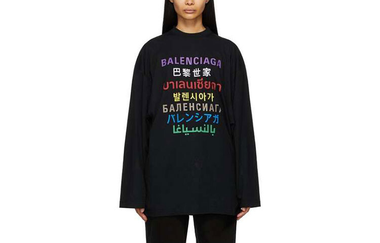 

Лонгслив Balenciaga Languages, черный