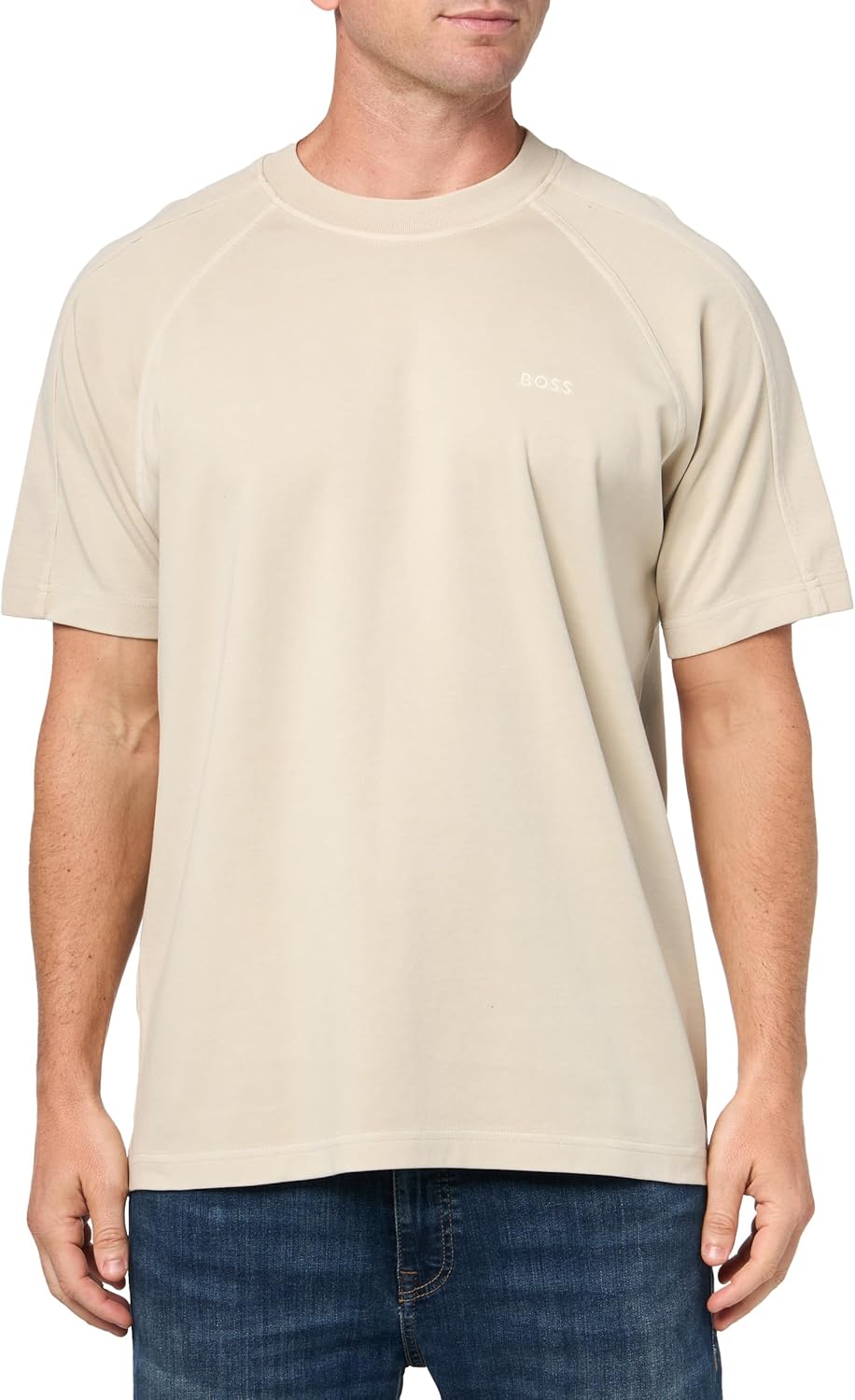 

Футболка BOSS Mens Concrete Cotton с коротким рукавом, Dessert Beige