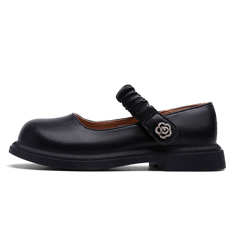 

Детские кожаные туфли с защитой от ударов и истираний ZHULE, черный