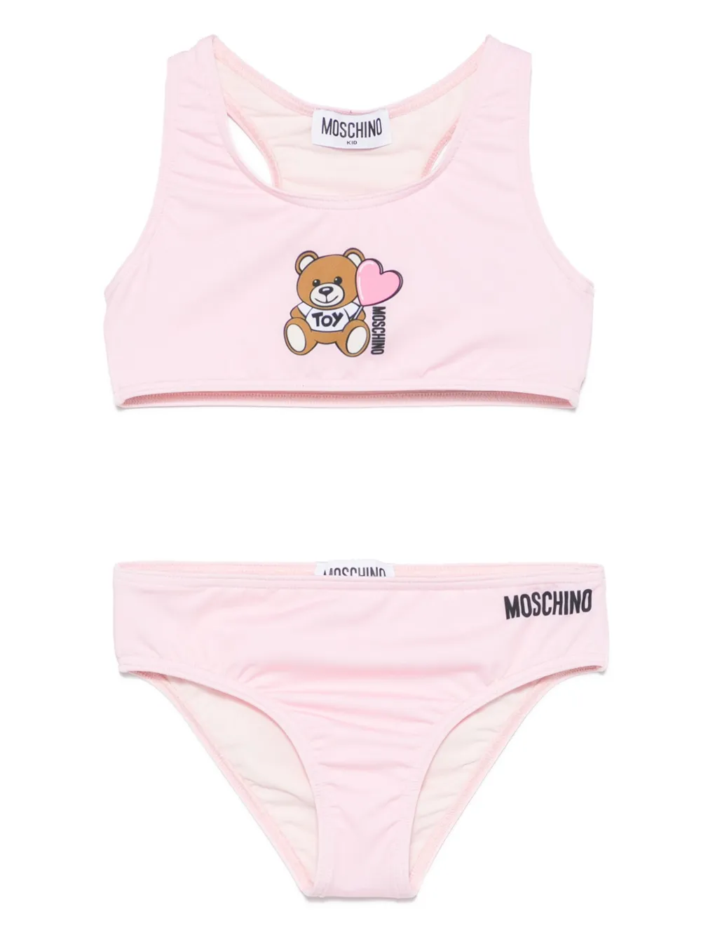

Бикини с принтом Leo Teddy Moschino Kids, розовый