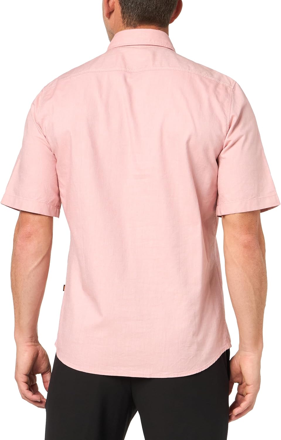 BOSS Мужская рубашка Regular Fit из хлопкового оксфорда с коротким рукавом, Rose Dawn — фото 2